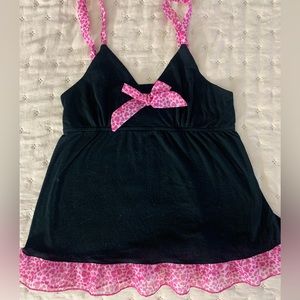 Pajama Drama Vintage Y2K Black and Pink Pajama Set, Medium 💕🖤